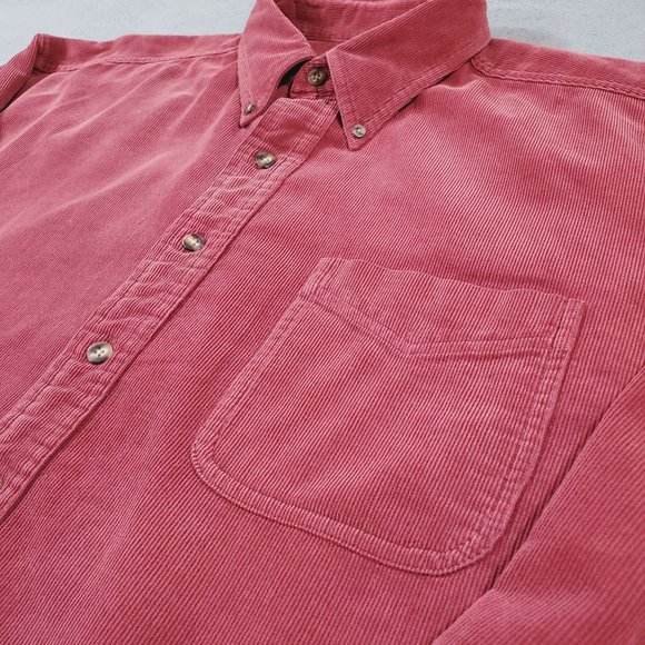 LL Bean Corduroy Shirt Mens XL Tall Red Button Down Long Sleeve Classic Comfort - Picture 6 of 12